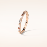 0.66 Baguette Shaped Moissanite Half Eternity Wedding Band