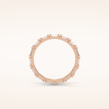 0.66 Baguette Shaped Moissanite Half Eternity Wedding Band