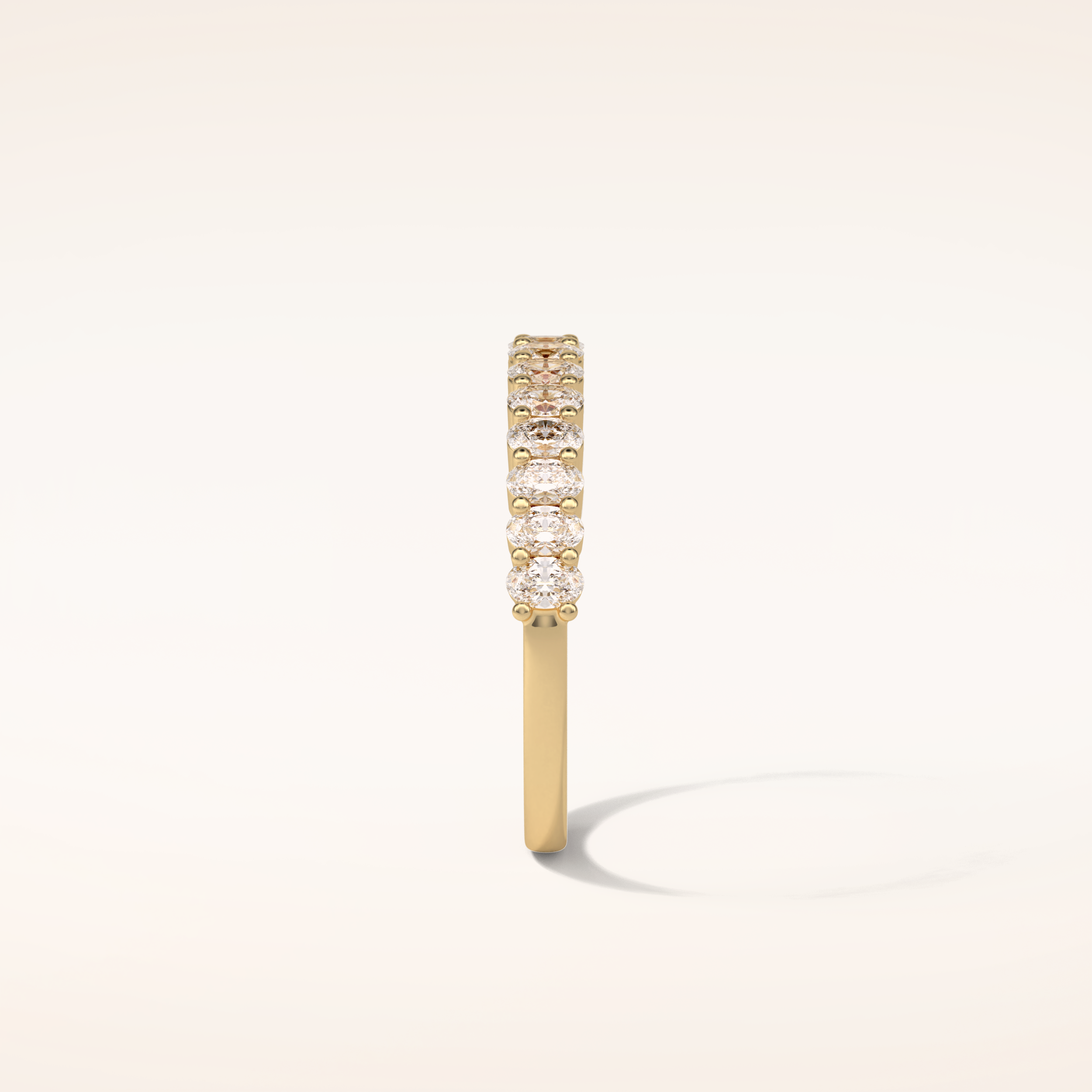 3.5 Oval Shaped Moissanite Half Eternity Wedding Band