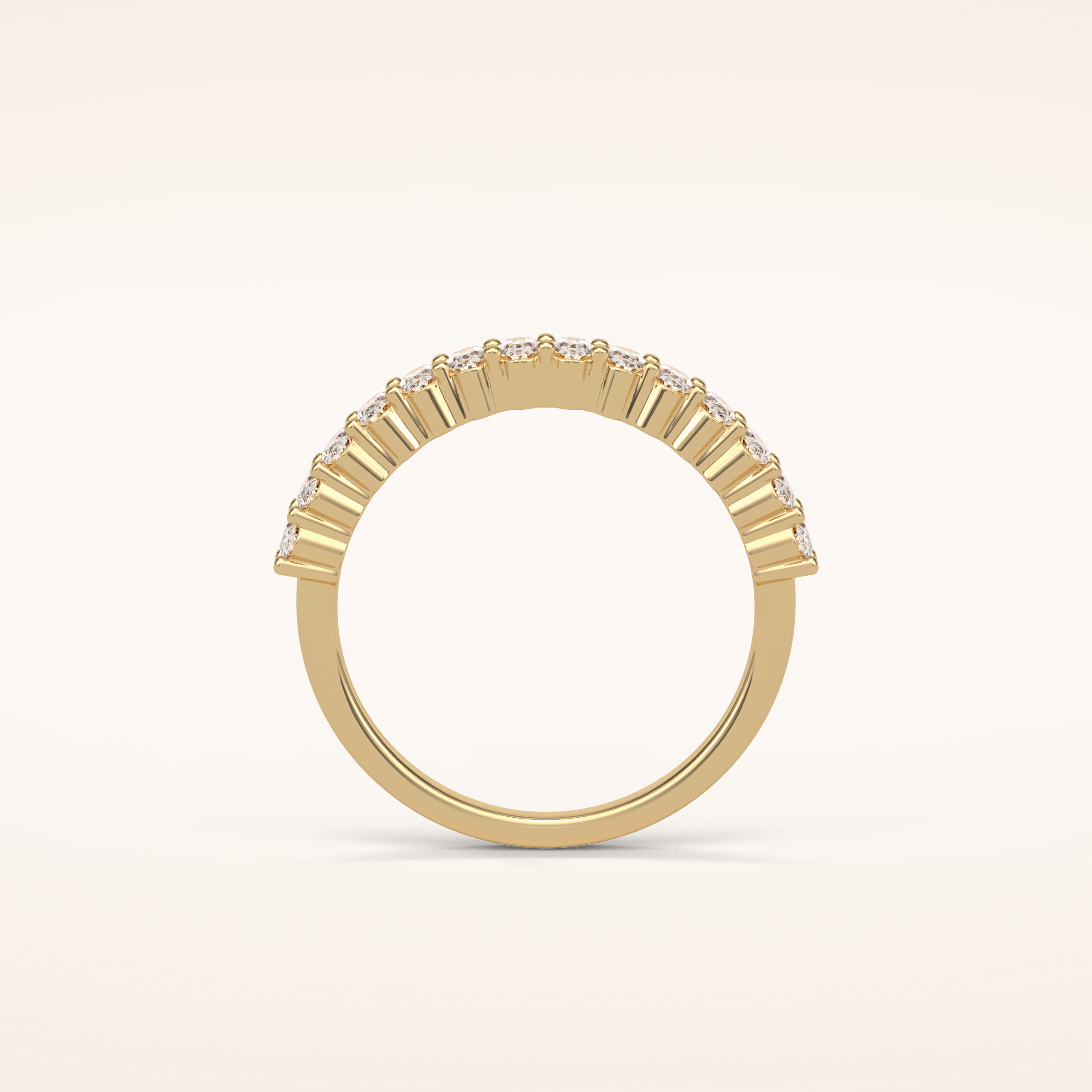 3.5 Oval Shaped Moissanite Half Eternity Wedding Band