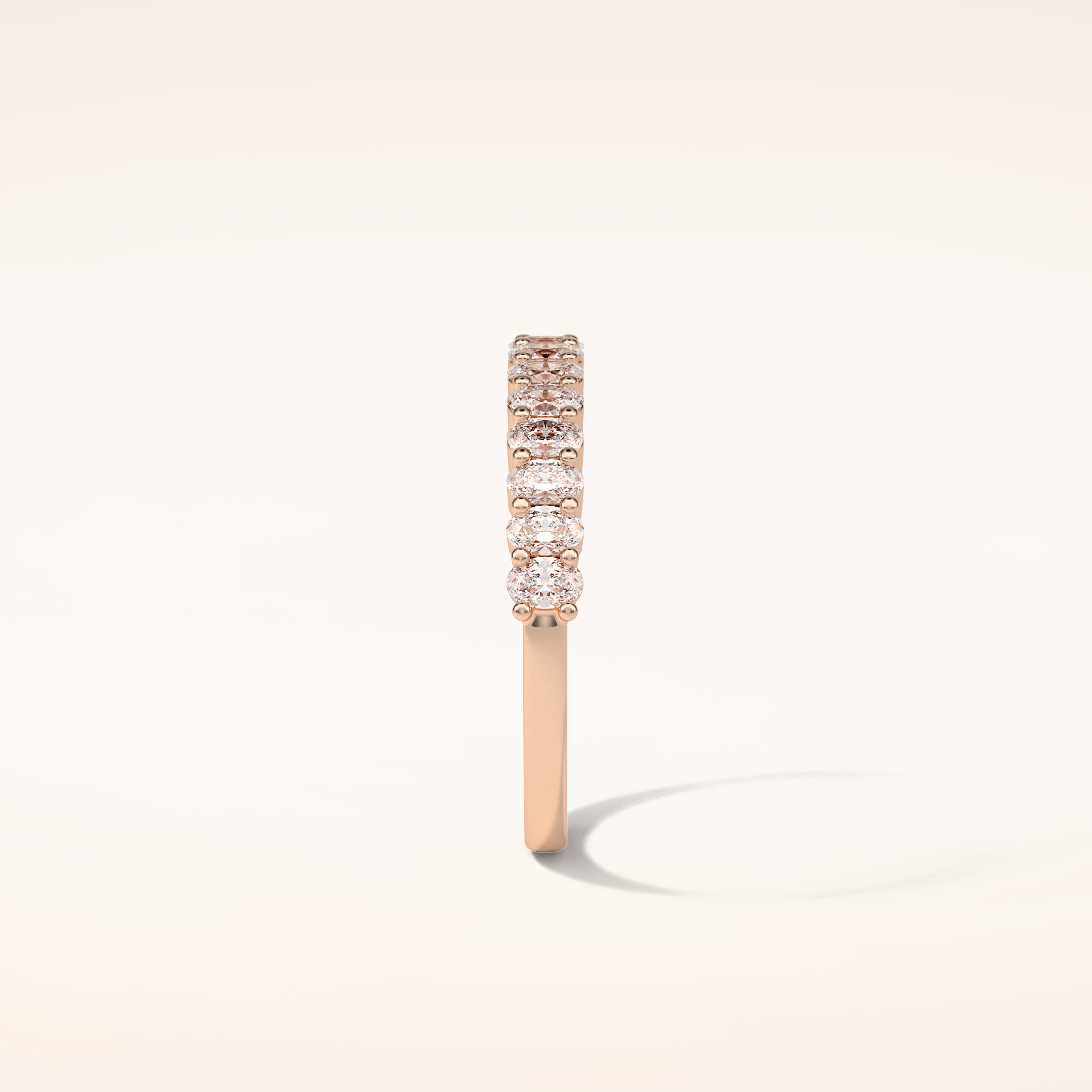 3.5 Oval Shaped Moissanite Half Eternity Wedding Band