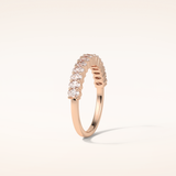 3.5 Oval Shaped Moissanite Half Eternity Wedding Band