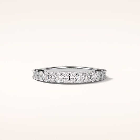 3.5 Oval Shaped Moissanite Half Eternity Wedding Band