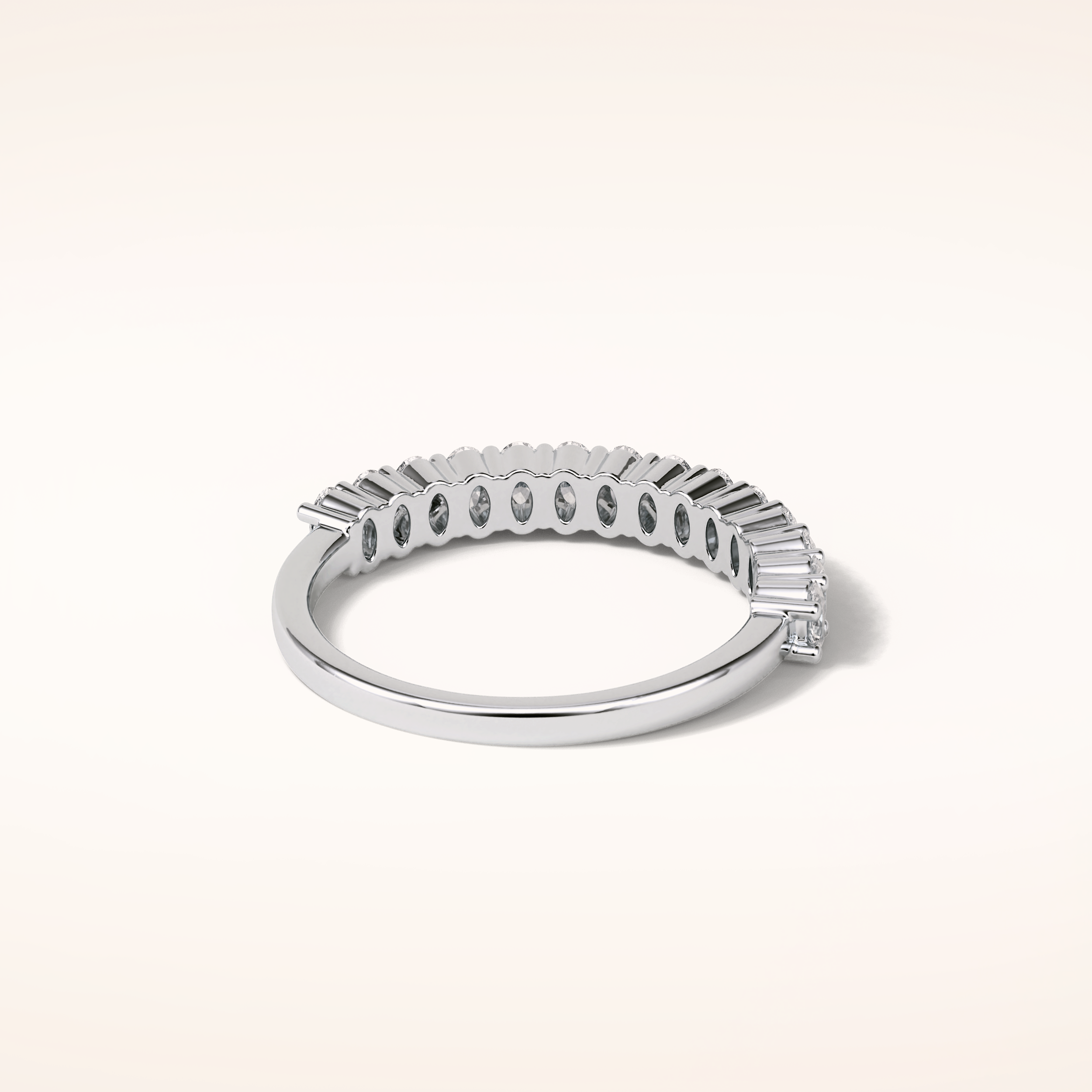 3.5 Oval Shaped Moissanite Half Eternity Wedding Band