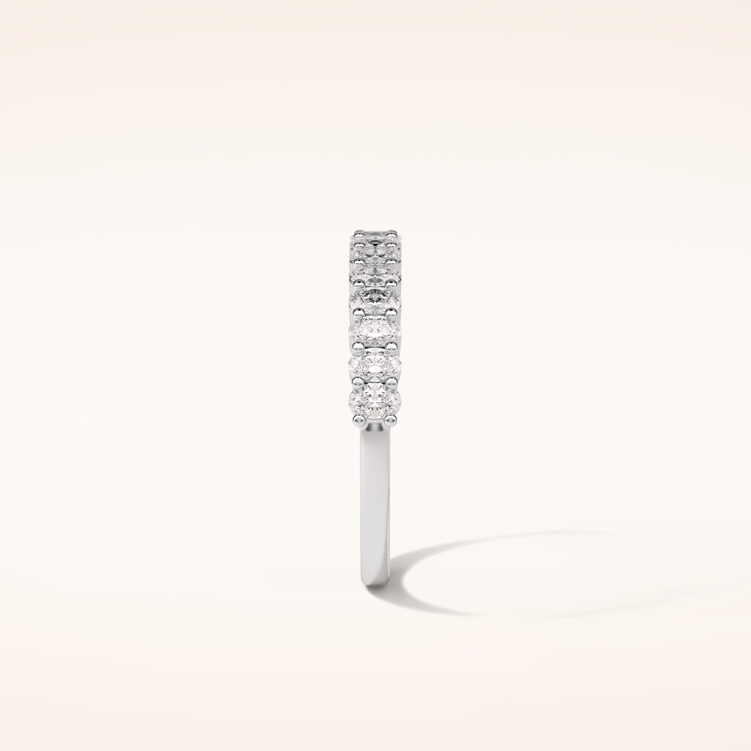 3.5 Oval Shaped Moissanite Half Eternity Wedding Band