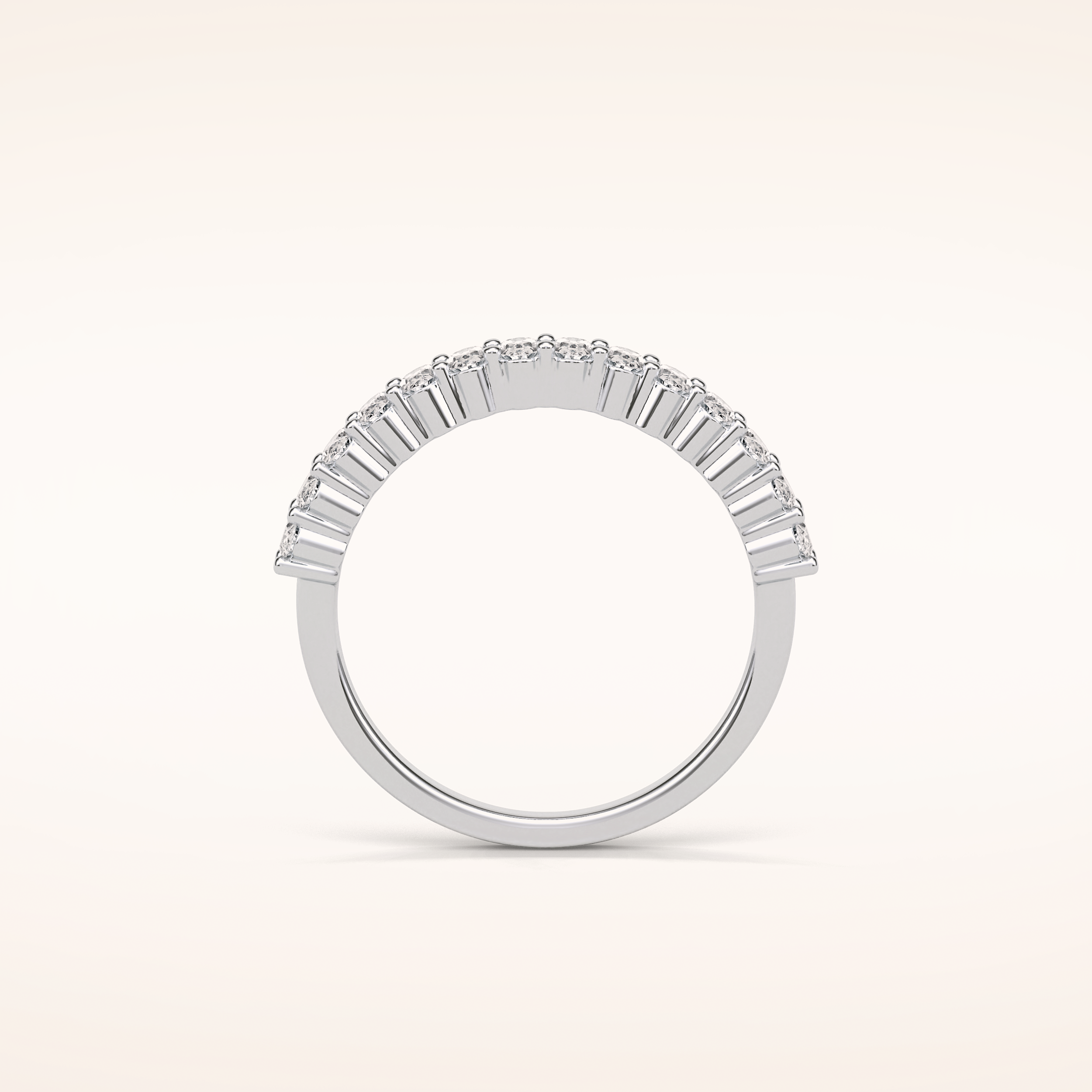 3.5 Oval Shaped Moissanite Half Eternity Wedding Band