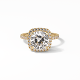 Cushion Pave & Halo Lab Grown Diamond Engagement Ring