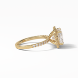 Cushion Pave & Halo Lab Grown Diamond Engagement Ring