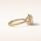 3 CT Cushion Shaped Halo & Pave Moissanite Engagement Ring