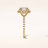 3 CT Cushion Shaped Halo & Pave Moissanite Engagement Ring