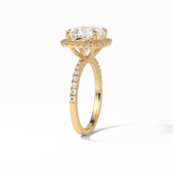 Cushion Pave & Halo Lab Grown Diamond Engagement Ring