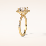 3 CT Cushion Shaped Halo & Pave Moissanite Engagement Ring