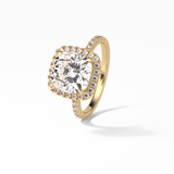 Cushion Pave & Halo Lab Grown Diamond Engagement Ring