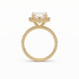 Cushion Pave & Halo Lab Grown Diamond Engagement Ring
