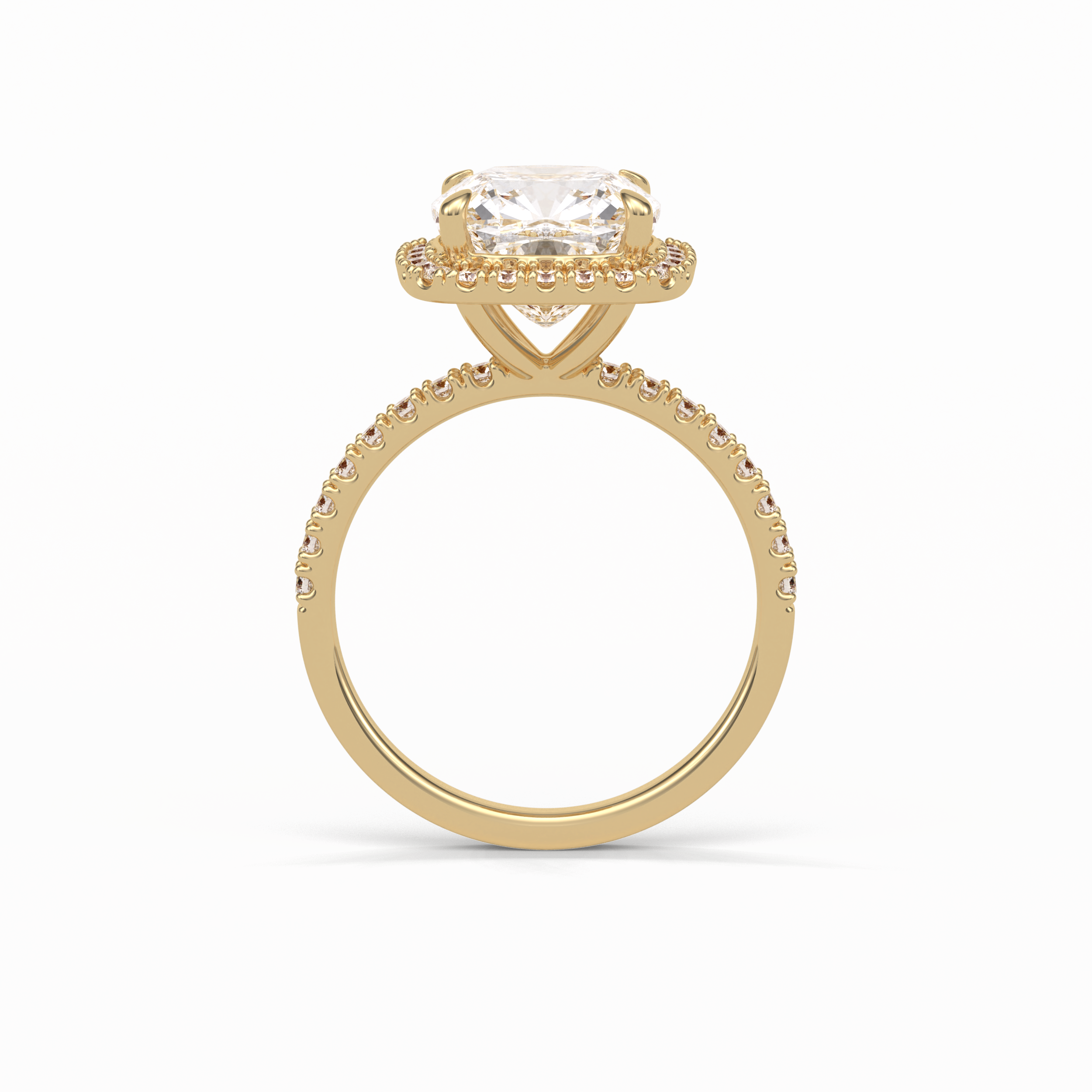 Cushion Pave & Halo Lab Grown Diamond Engagement Ring