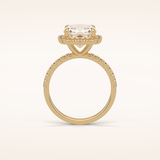 3 CT Cushion Shaped Halo & Pave Moissanite Engagement Ring