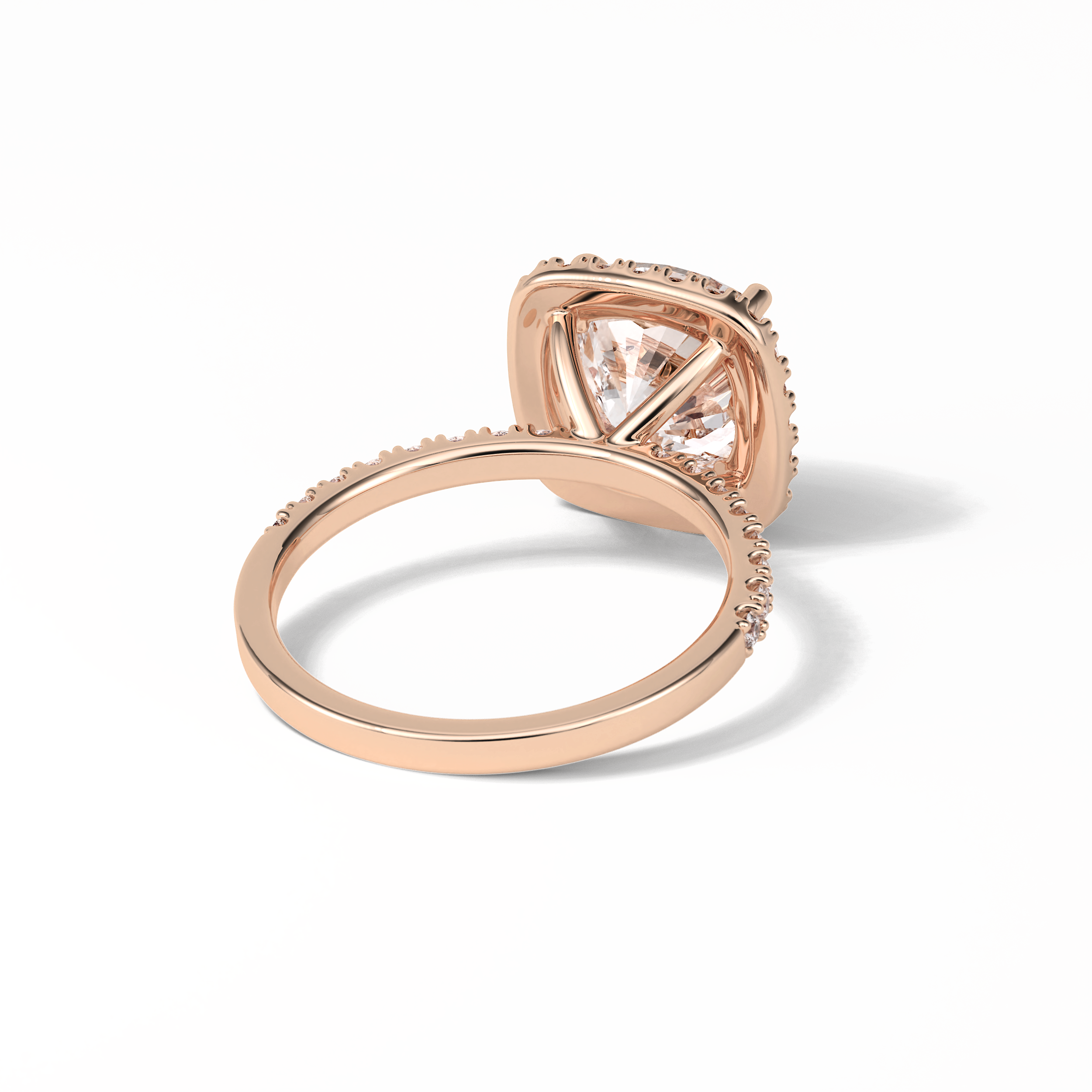 Cushion Pave & Halo Lab Grown Diamond Engagement Ring