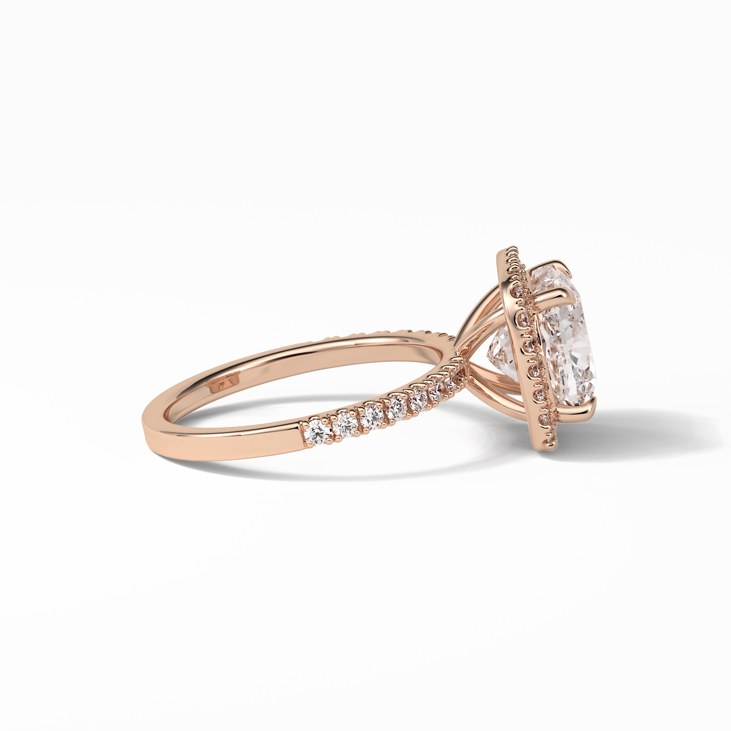 Cushion Pave & Halo Lab Grown Diamond Engagement Ring