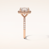 3 CT Cushion Shaped Halo & Pave Moissanite Engagement Ring