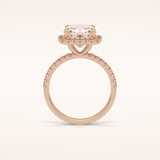 3 CT Cushion Shaped Halo & Pave Moissanite Engagement Ring