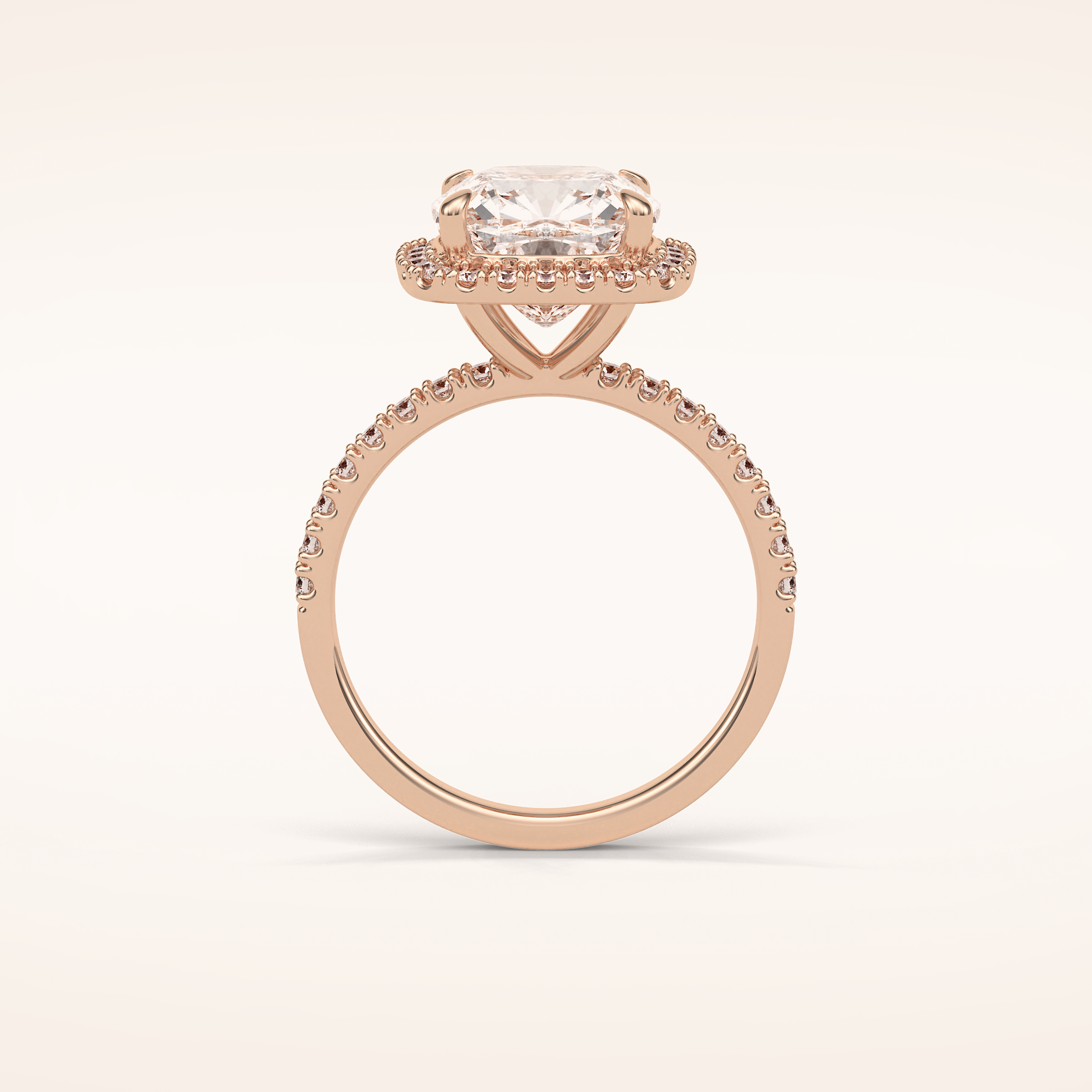 3 CT Cushion Shaped Halo & Pave Moissanite Engagement Ring