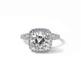 Cushion Pave & Halo Lab Grown Diamond Engagement Ring