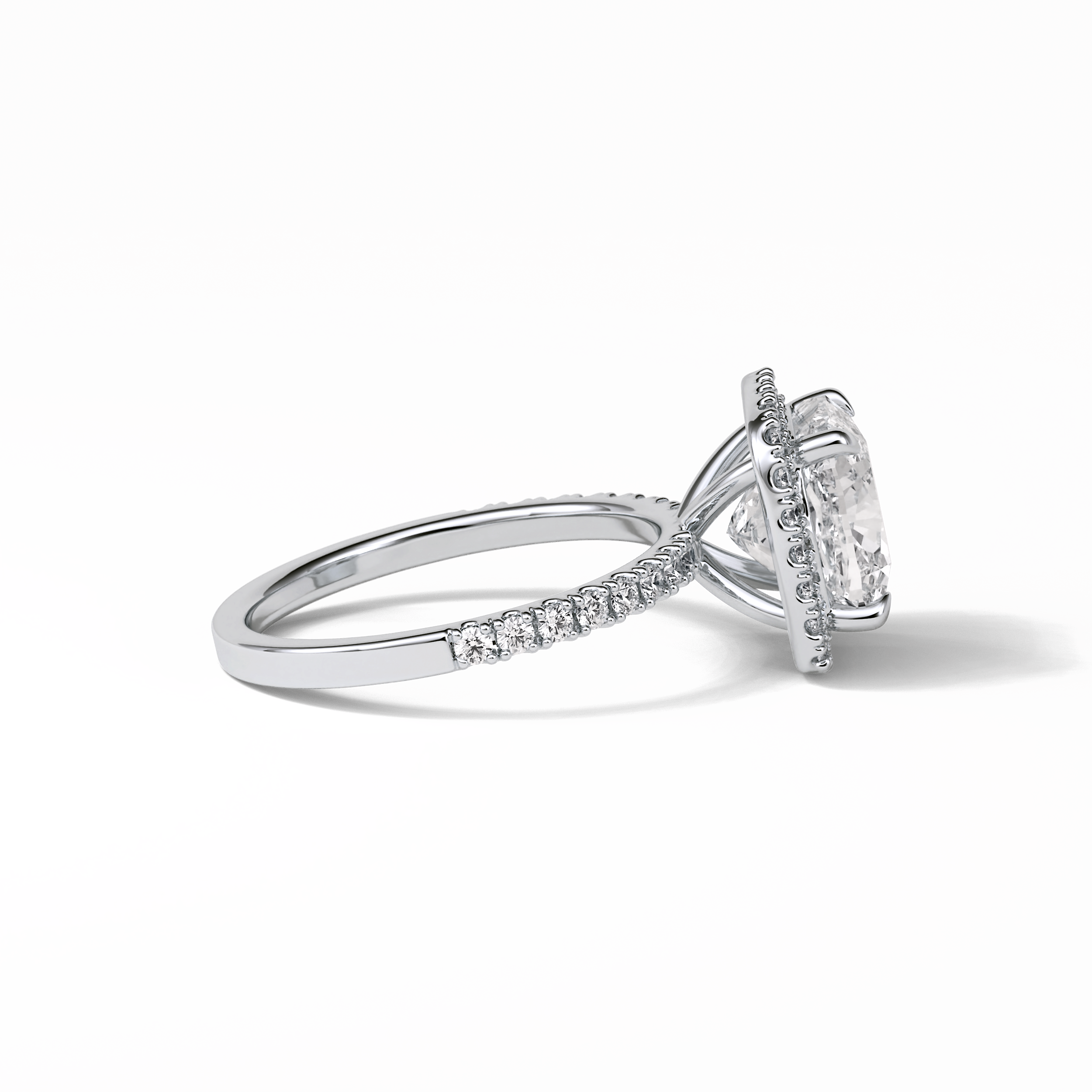 Cushion Pave & Halo Lab Grown Diamond Engagement Ring