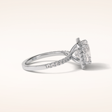 3 CT Cushion Shaped Halo & Pave Moissanite Engagement Ring