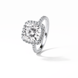 Cushion Pave & Halo Lab Grown Diamond Engagement Ring