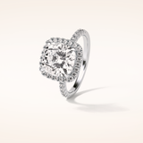 3 CT Cushion Shaped Halo & Pave Moissanite Engagement Ring