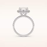 3 CT Cushion Shaped Halo & Pave Moissanite Engagement Ring