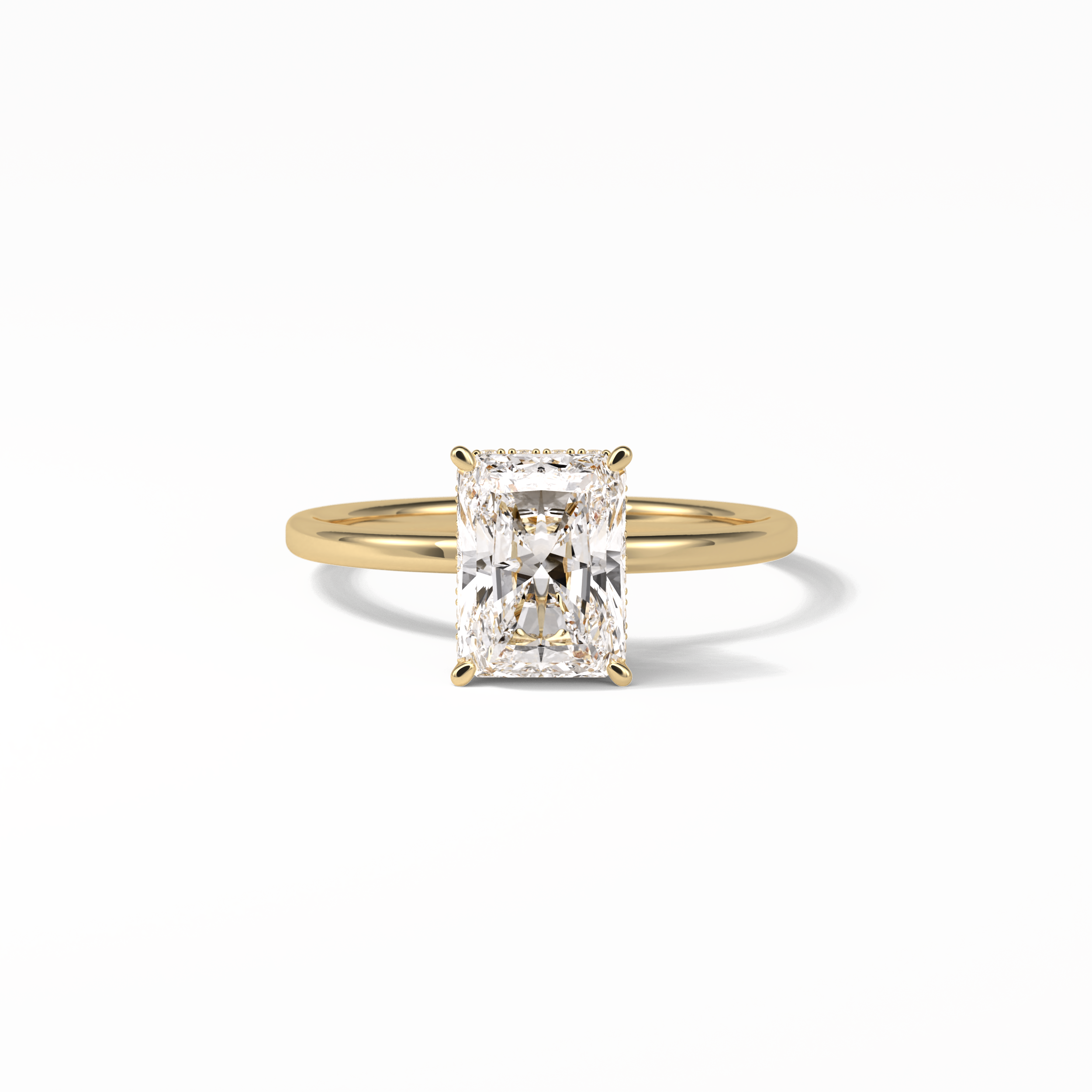 Radiant Hidden Halo Lab Grown Diamond Engagement Ring