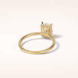 1.67 CT Radiant Shaped Hidden Halo Moissanite Engagement Ring