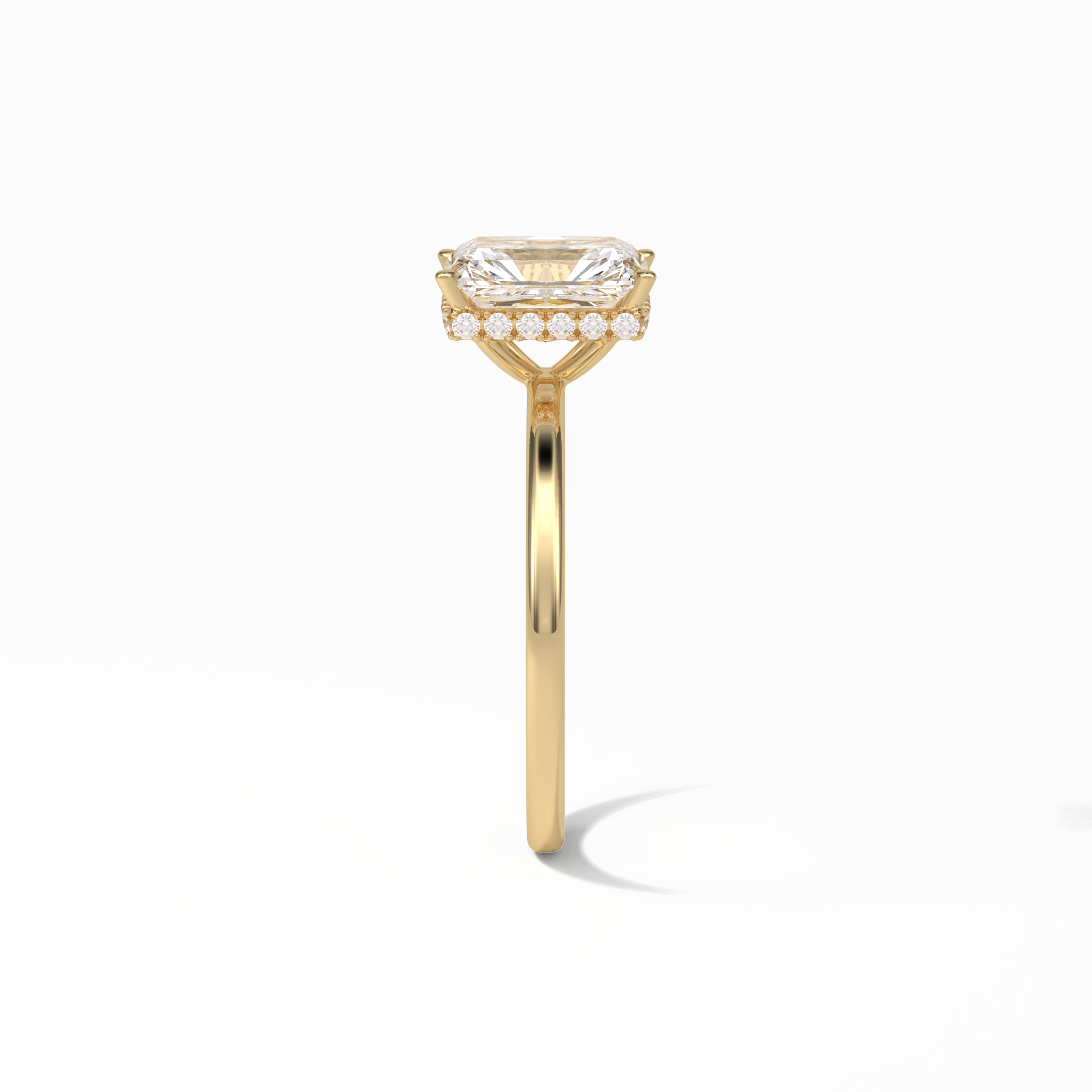 Radiant Hidden Halo Lab Grown Diamond Engagement Ring