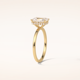 1.67 CT Radiant Shaped Hidden Halo Moissanite Engagement Ring
