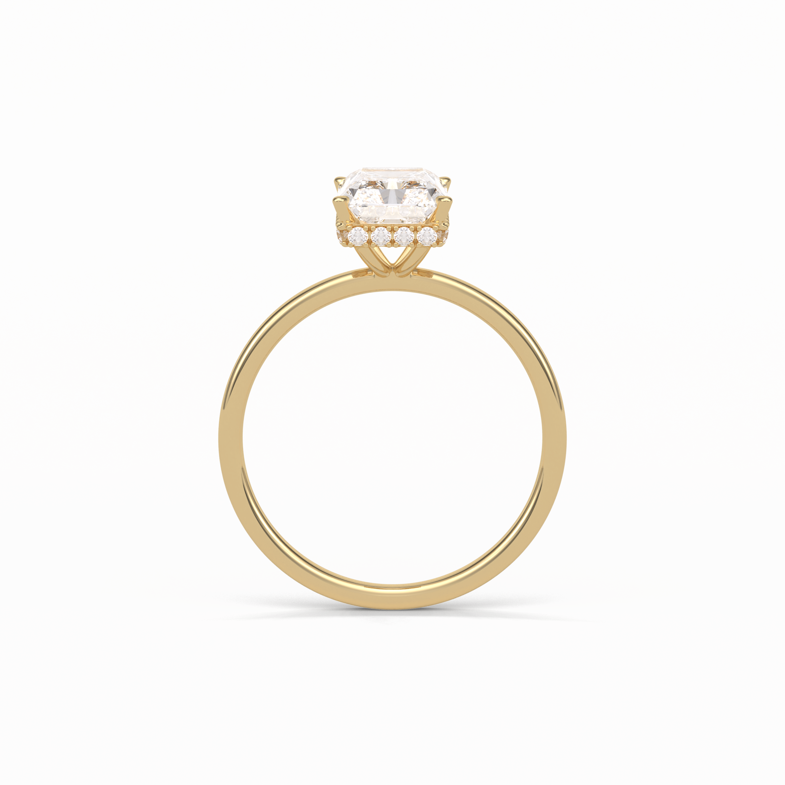 Radiant Hidden Halo Lab Grown Diamond Engagement Ring