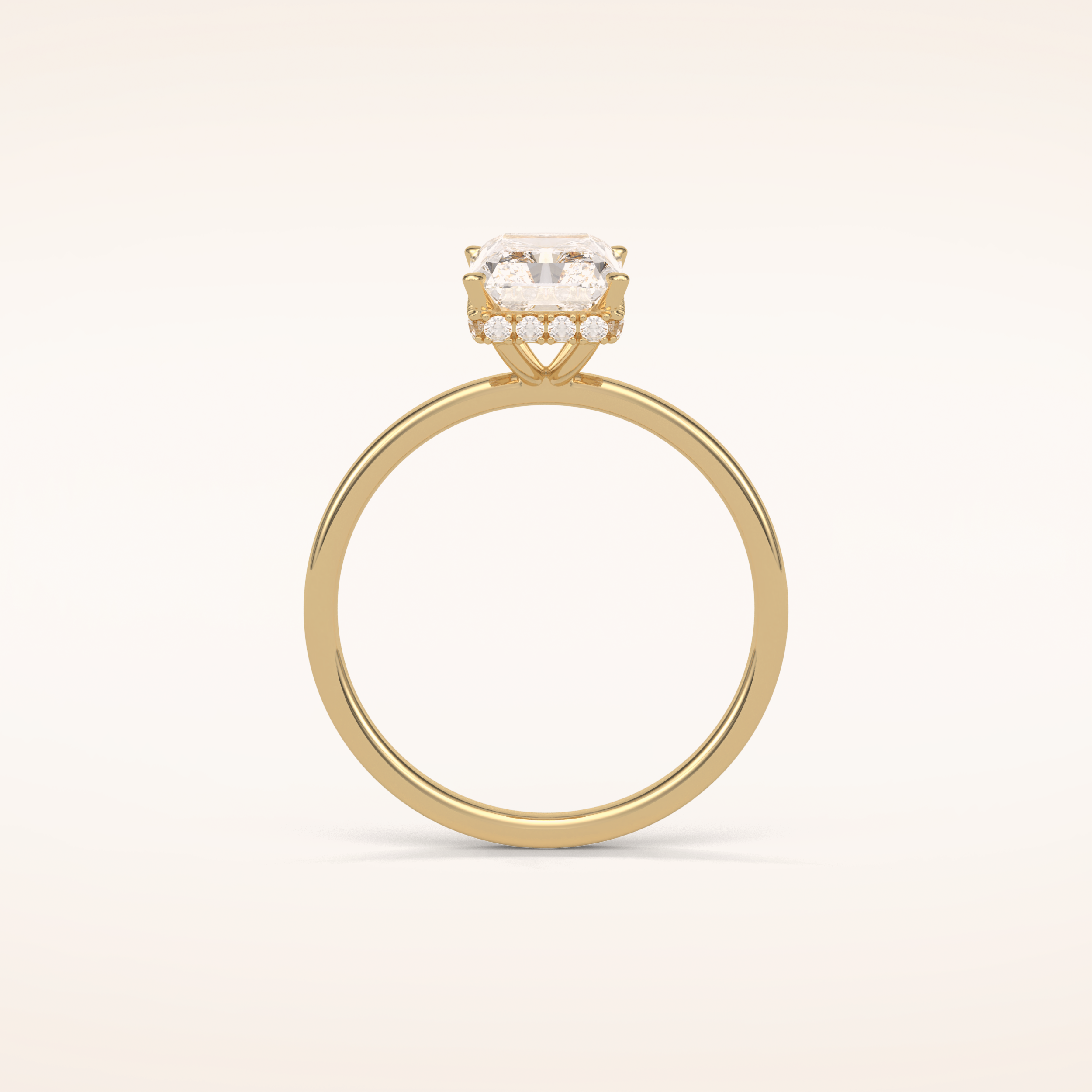 1.67 CT Radiant Shaped Hidden Halo Moissanite Engagement Ring