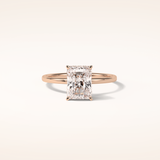 1.67 CT Radiant Shaped Hidden Halo Moissanite Engagement Ring