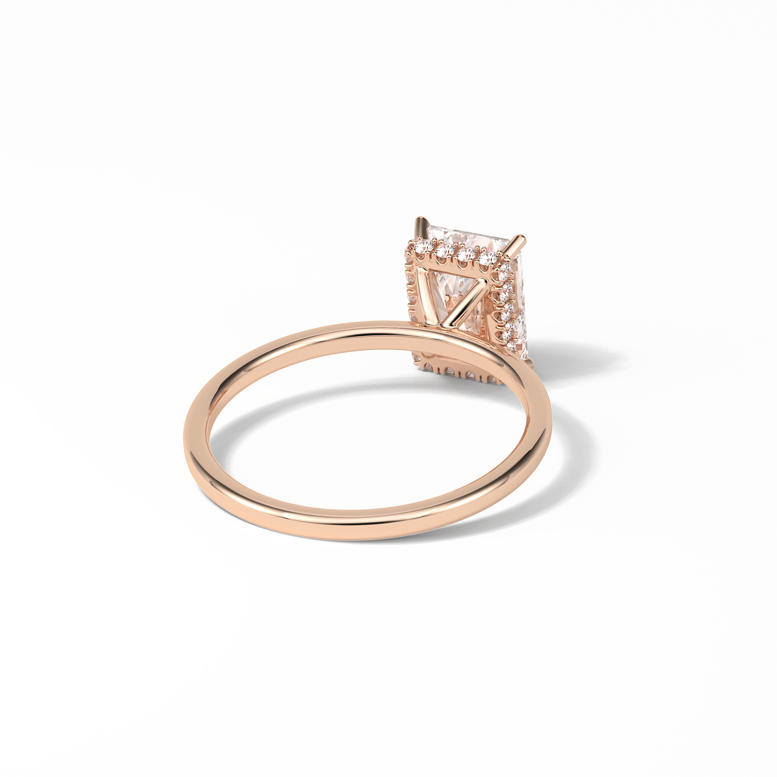 Radiant Hidden Halo Lab Grown Diamond Engagement Ring