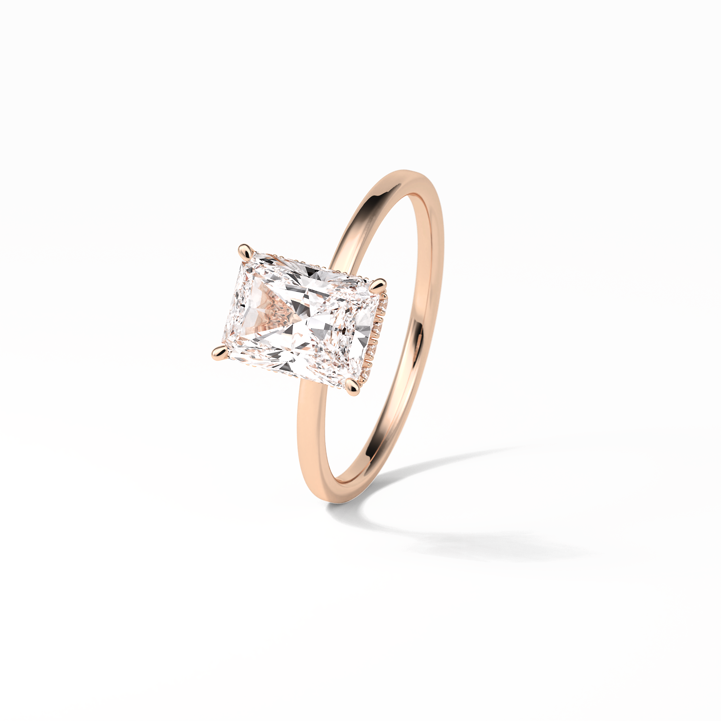 Radiant Hidden Halo Lab Grown Diamond Engagement Ring