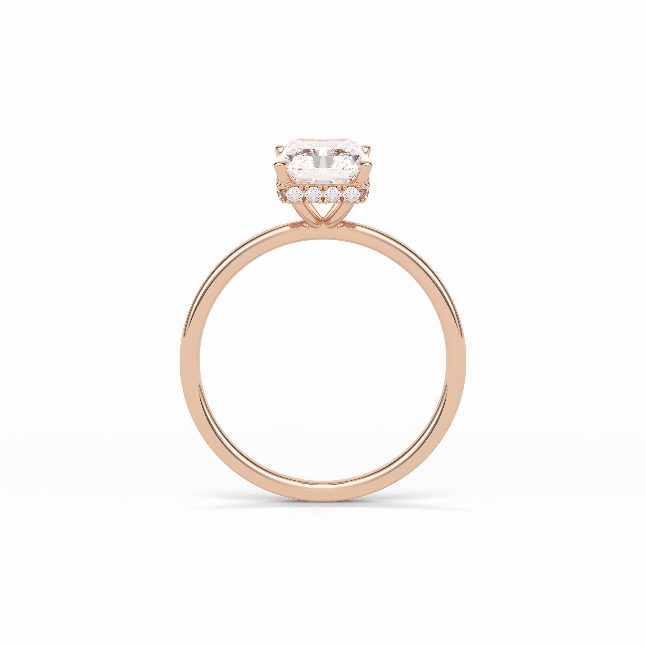 Radiant Hidden Halo Lab Grown Diamond Engagement Ring