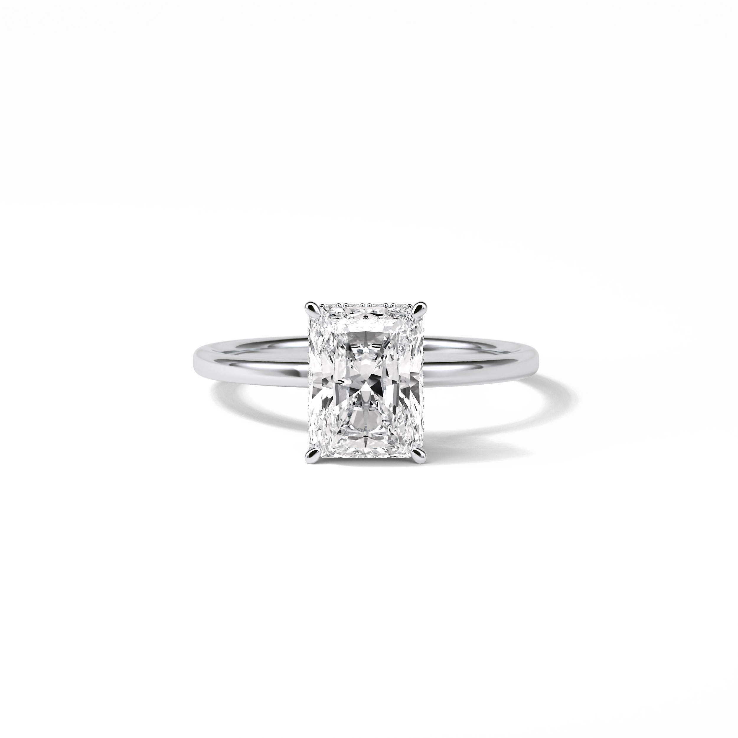 Radiant Hidden Halo Lab Grown Diamond Engagement Ring