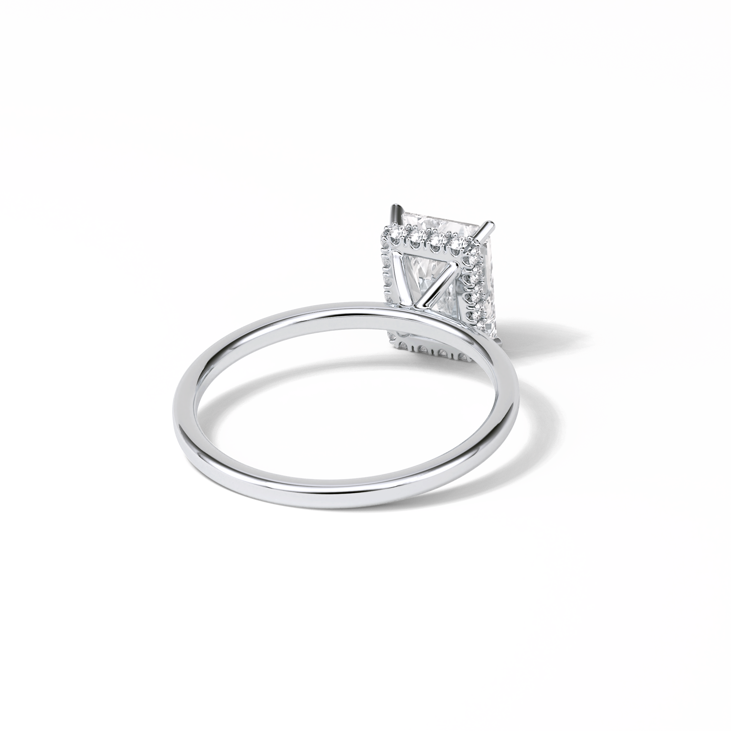 Radiant Hidden Halo Lab Grown Diamond Engagement Ring