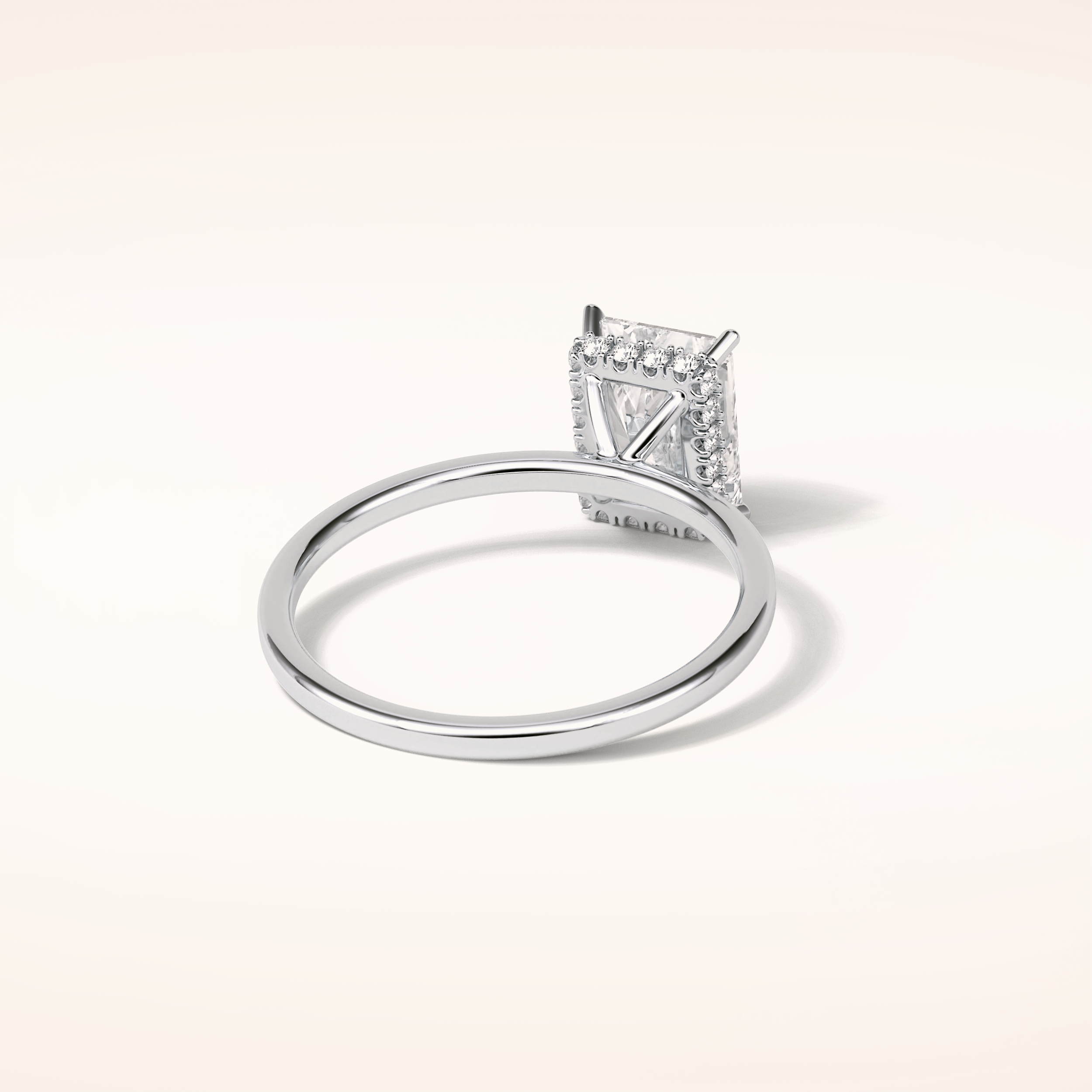 1.67 CT Radiant Shaped Hidden Halo Moissanite Engagement Ring