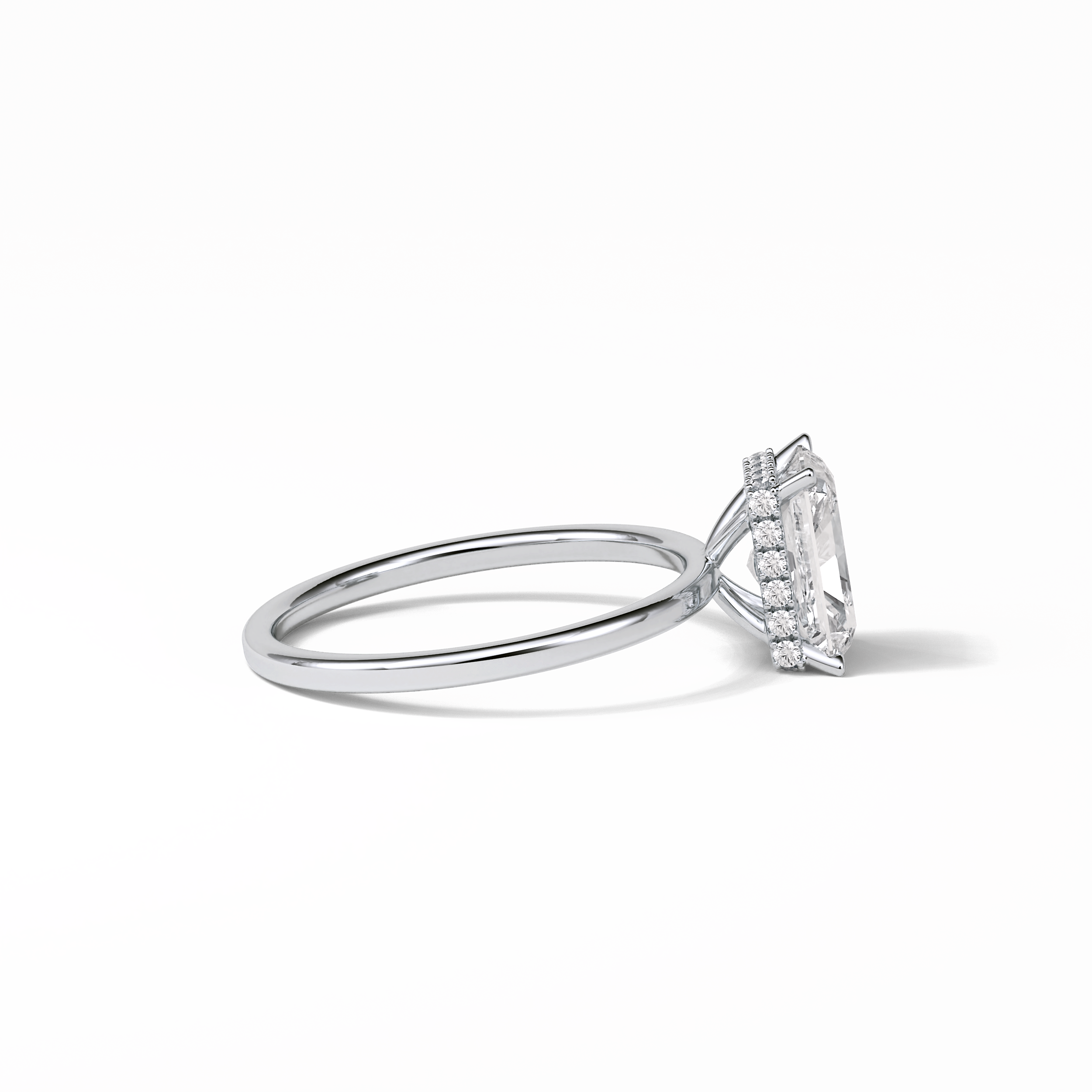 Radiant Hidden Halo Lab Grown Diamond Engagement Ring