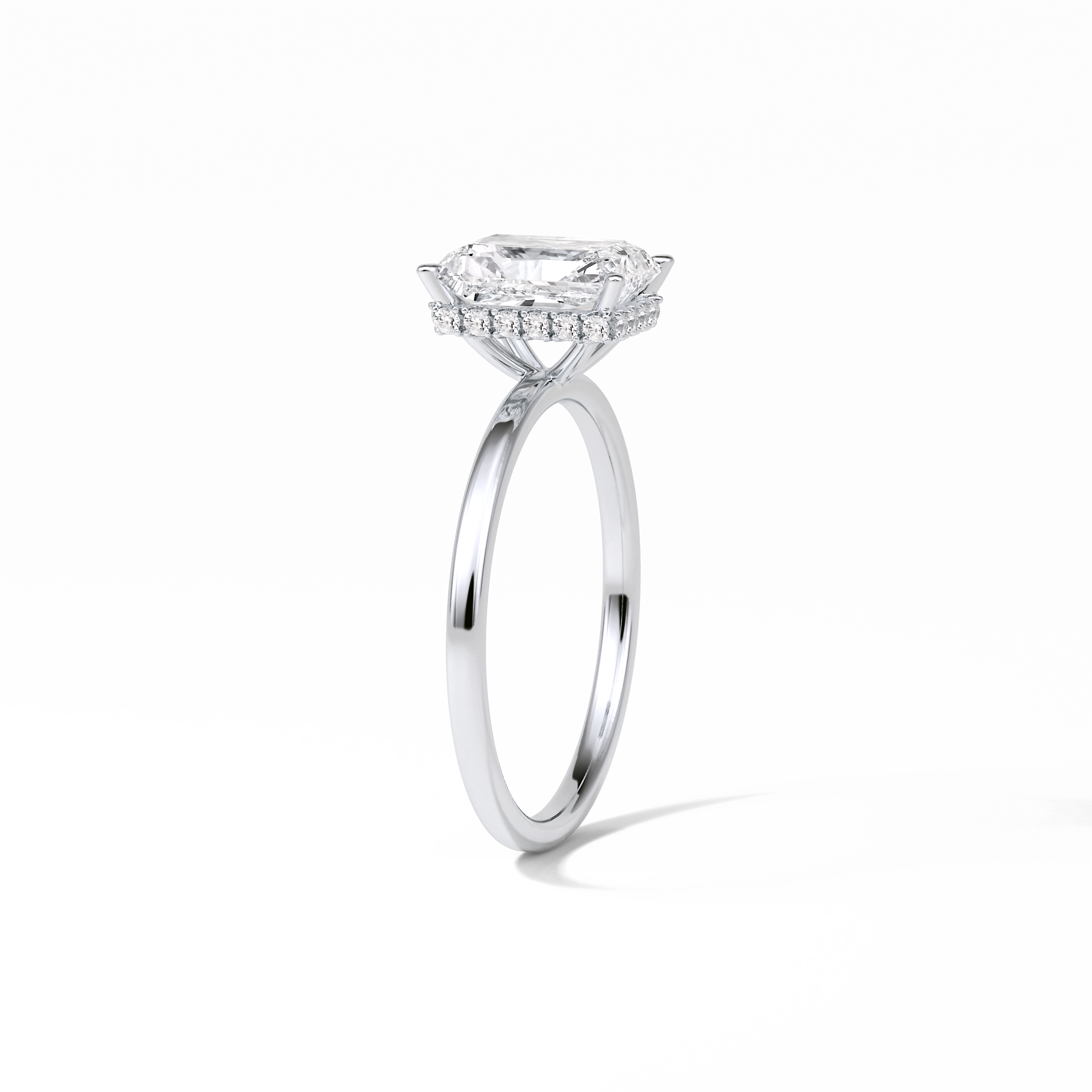 Radiant Hidden Halo Lab Grown Diamond Engagement Ring