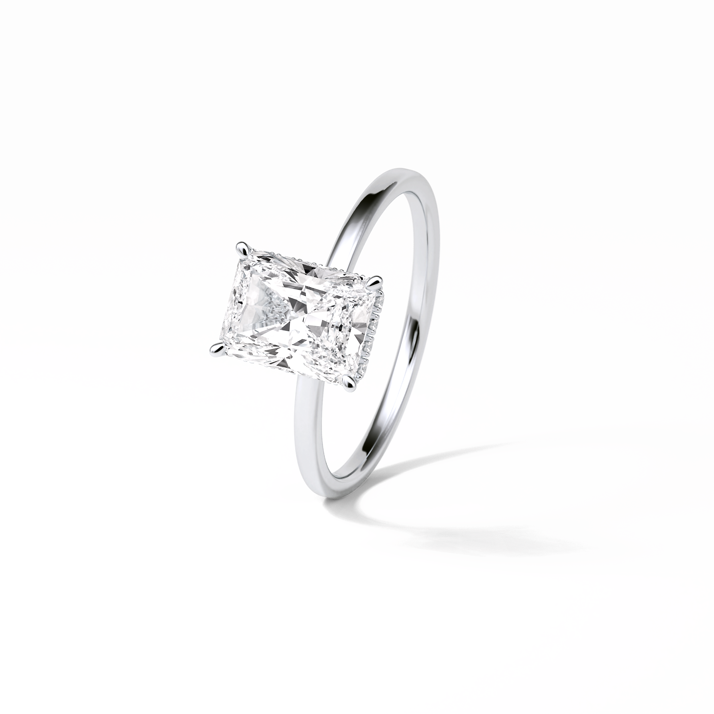 Radiant Hidden Halo Lab Grown Diamond Engagement Ring