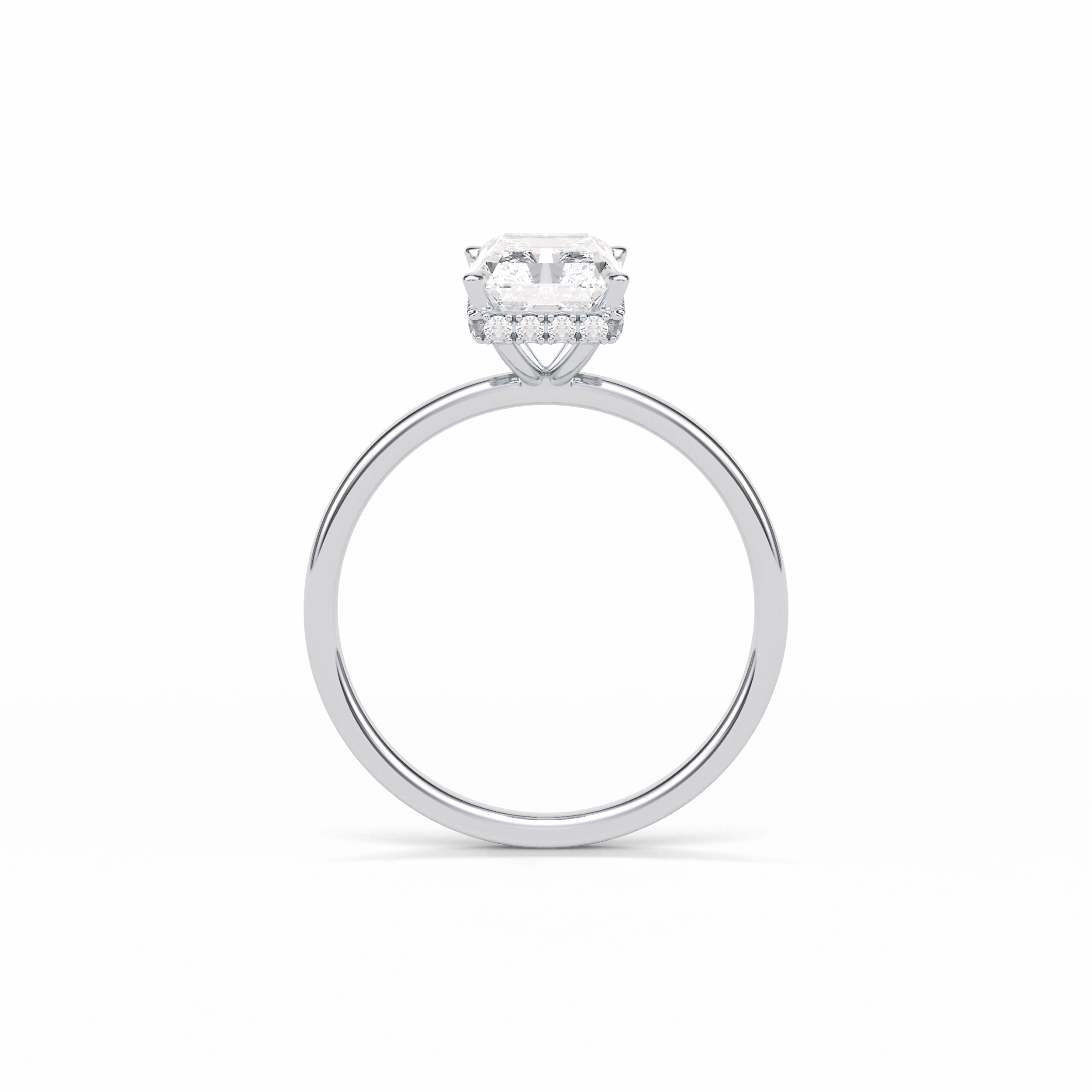 Radiant Hidden Halo Lab Grown Diamond Engagement Ring