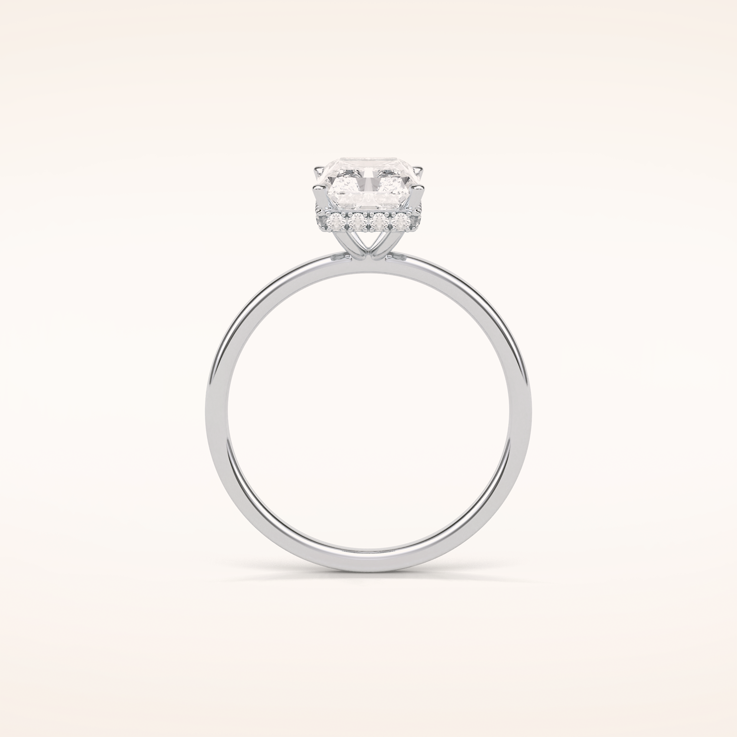 1.67 CT Radiant Shaped Hidden Halo Moissanite Engagement Ring