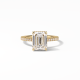 Emerald Hidden Halo & Pave Lab Grown Diamond Engagement Ring